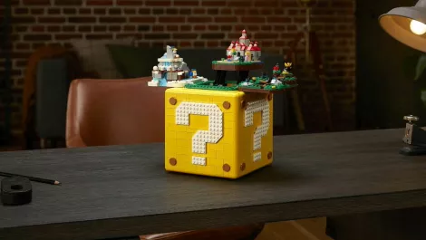 Here we go! LEGO pays tribute to Super Mario 64 with a giant ? block & microscale levels