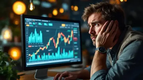 Worried british person financial graphs cryptocurrency money real estate